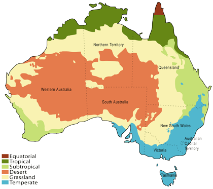 australia climate map